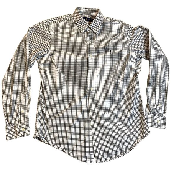 Polo Ralph Lauren Mens Shirt M Checkered Long-Sleeve Button-Down Cotton Classic - Picture 1 of 10